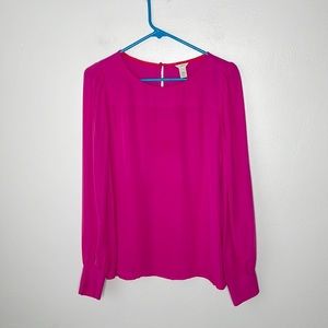 J. Crew 100% Silk Hot pink blouse